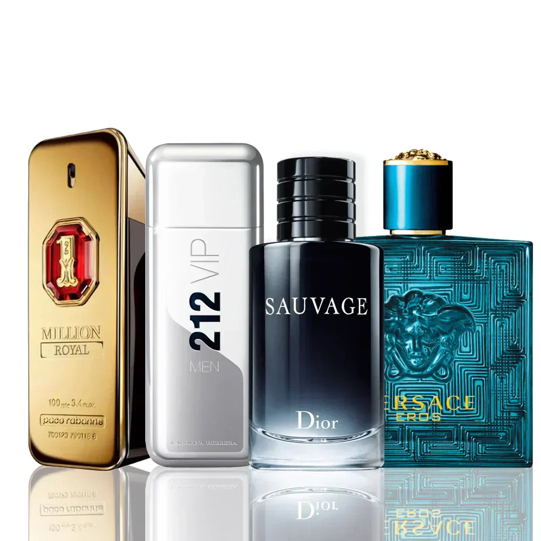Σετ 4 Αρώματα | One Million Royal + 212 Vip + Sauvage Dior + Versace Eros 100 ml
