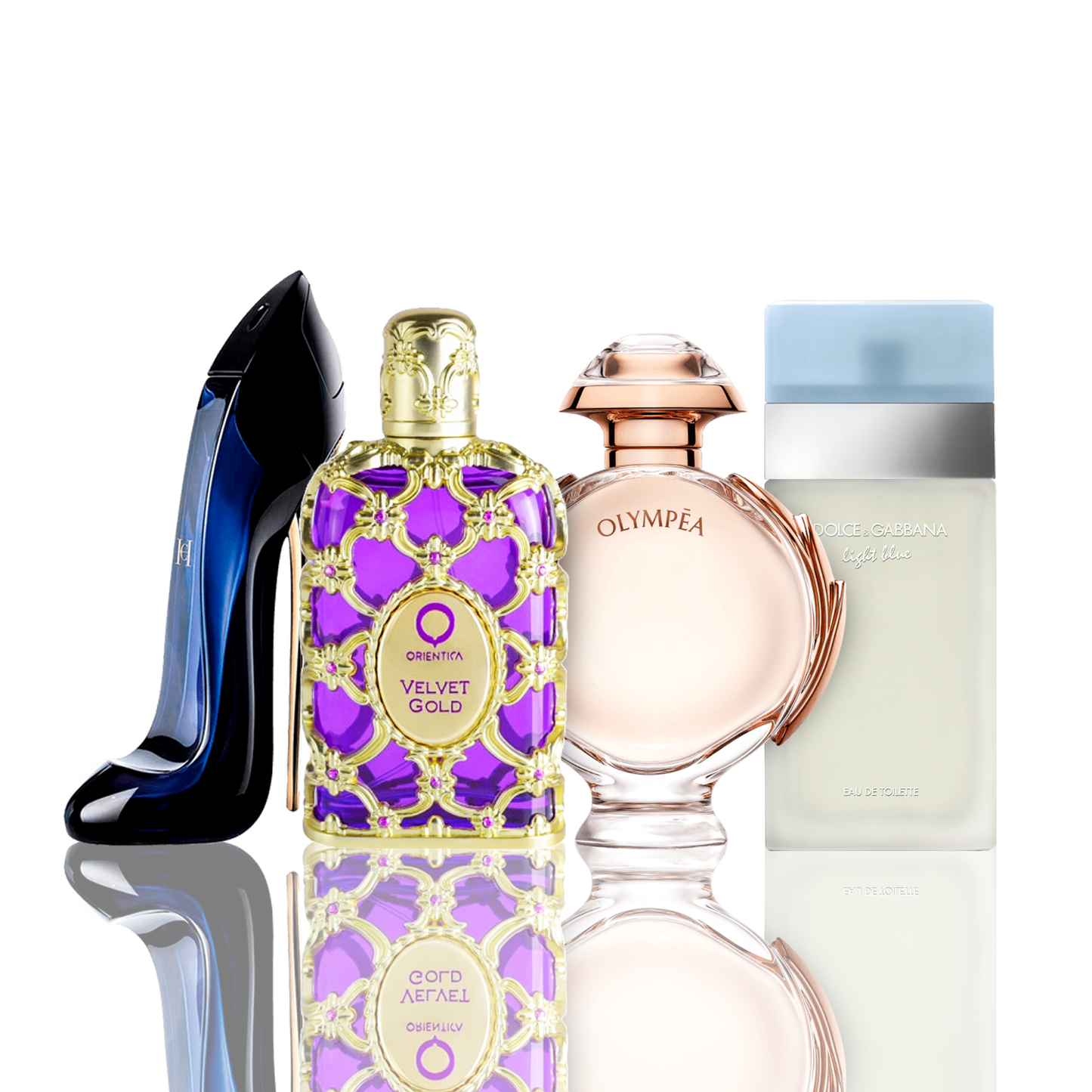 Σετ 4 Αρώματα | Light Blue + Orientica Velvet Gold + Good Girl + Olympea 100 ml