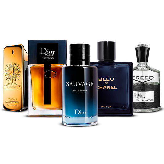 Σετ 5 Αρώματα  –  1 Million, Dior Homme Intense, Sauvage, Bleu de Chanel και Creed Aventus  [100 ml έκαστο]