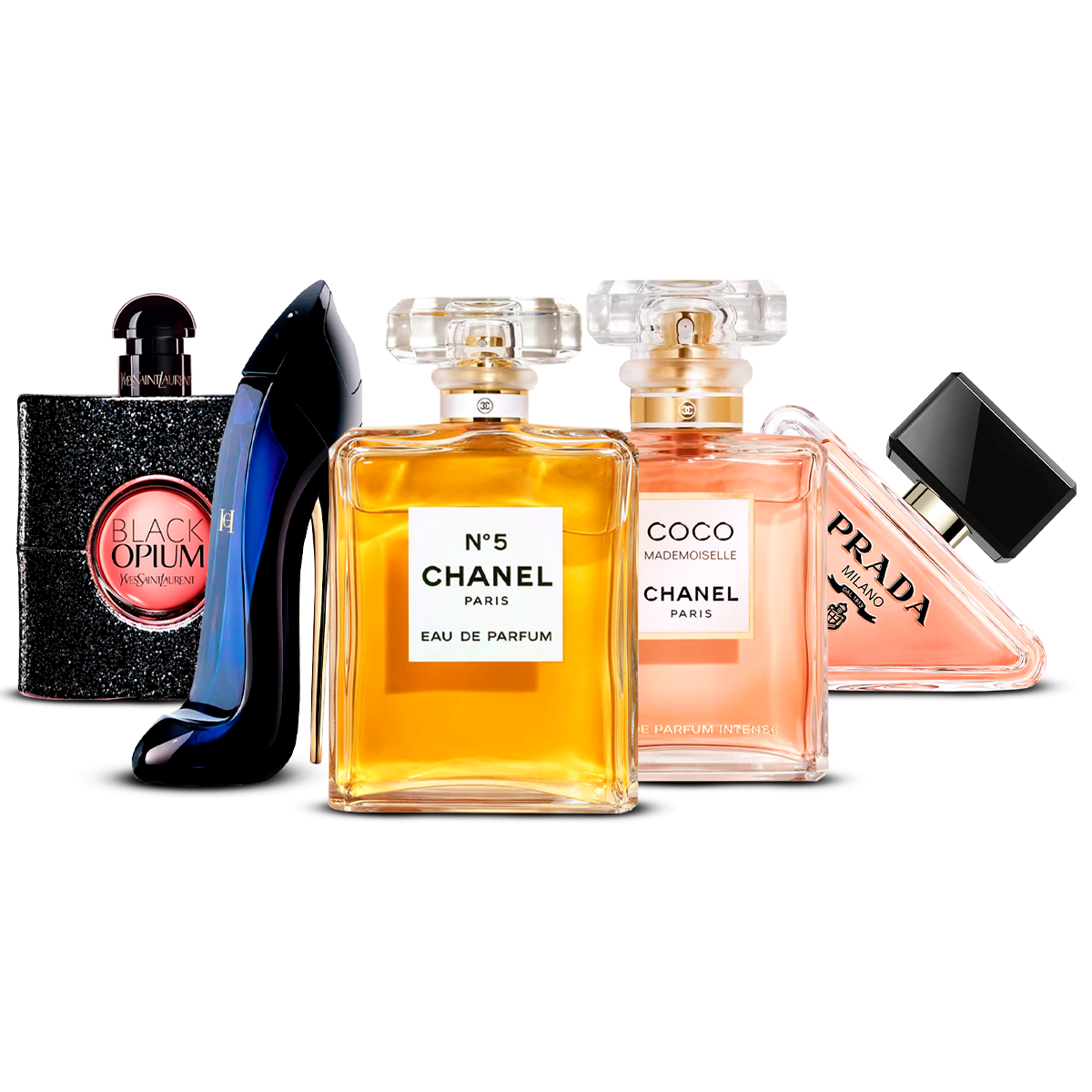 Σετ 5 Αρώματα – Black Opium, Good Girl, Chanel N°5, Coco Mademoiselle και Prada Paradoxe [100 ml έκαστο]