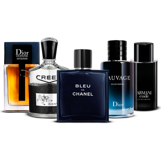 Σετ 5 Αρώματα  –  Dior Homme Intense, Creed Aventus, Bleu de Chanel, Sauvage και Armani Code   [100 ml έκαστο]