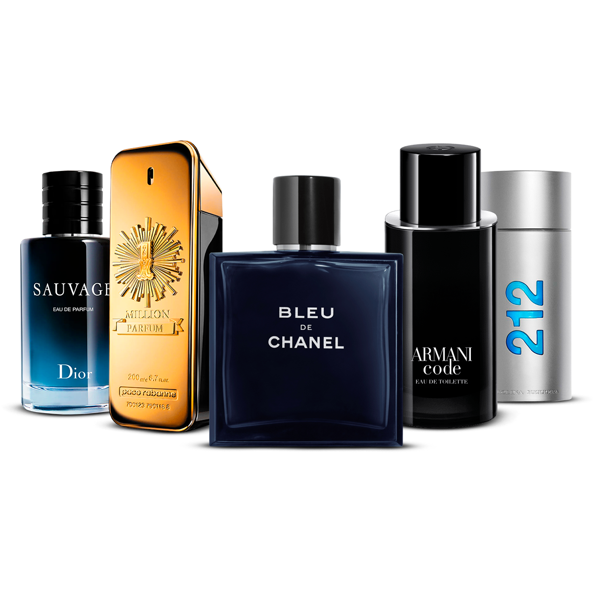 Σετ 5 Αρώματα   – Sauvage, 1 Million, Bleu de Chanel, Armani Code και 212 Men  [100 ml έκαστο]