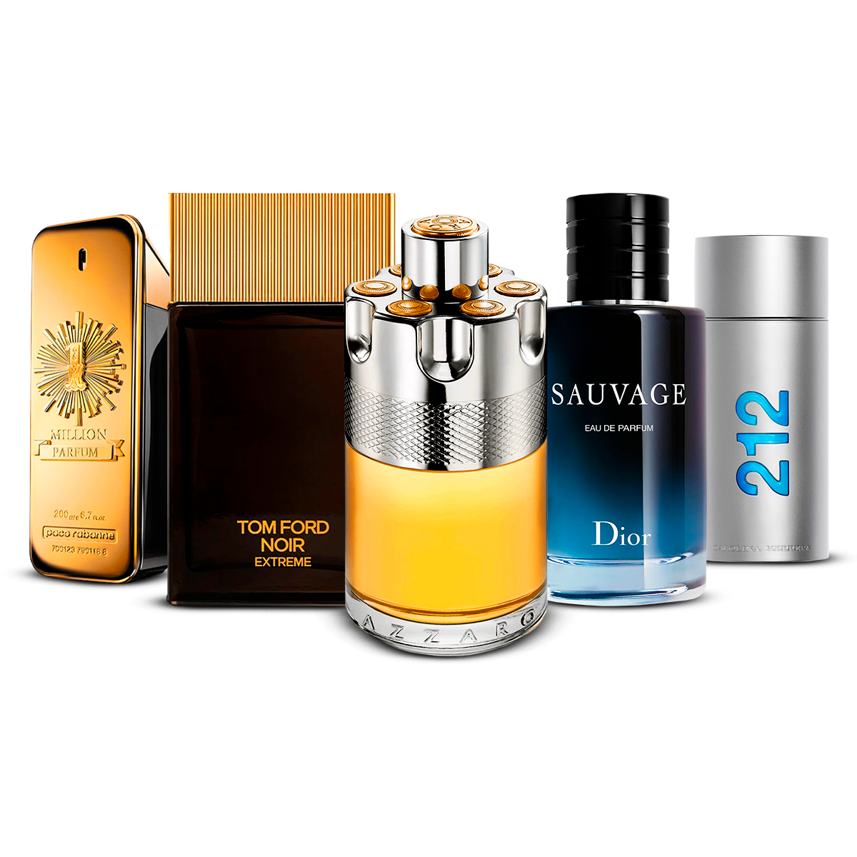 Σετ 5 Αρώματα  – 1 Million, Tom Ford Noir Extrême, Azzaro Wanted, Sauvage και 212 Men [100 ml έκαστο]