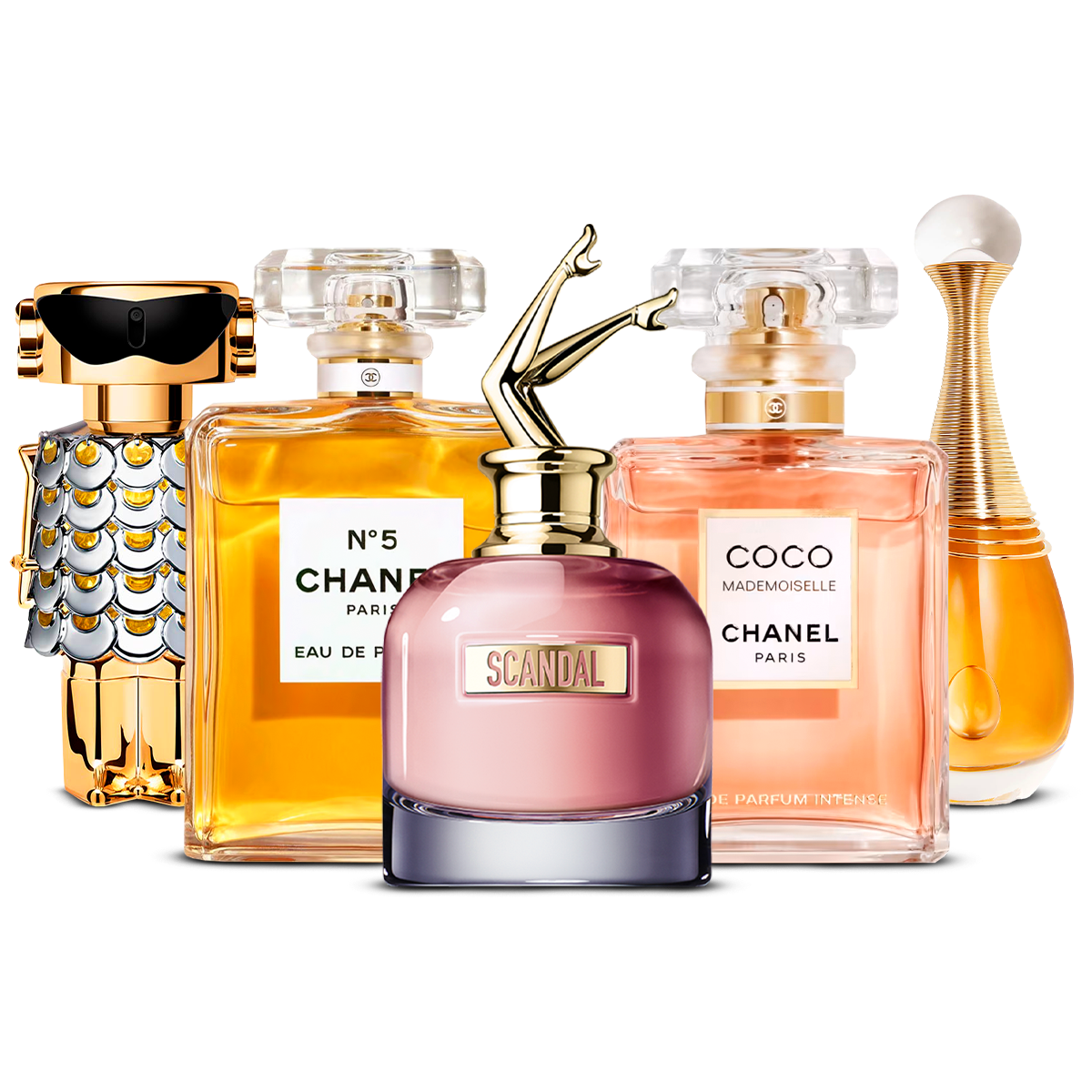 Σετ 5 Αρώματα – Fame, Chanel Nº5, Scandal, Coco Mademoiselle και J'adore [100 ml έκαστο]