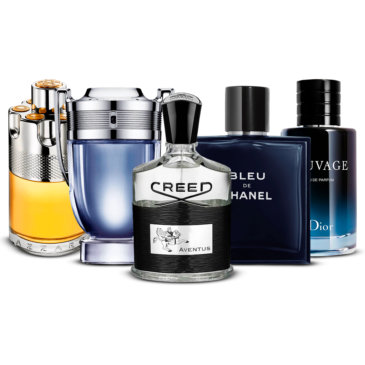 Σετ 5 Αρώματα  – Azzaro Wanted, Invictus, Creed Aventus, Bleu de Chanel και Sauvage  [100 ml έκαστο]
