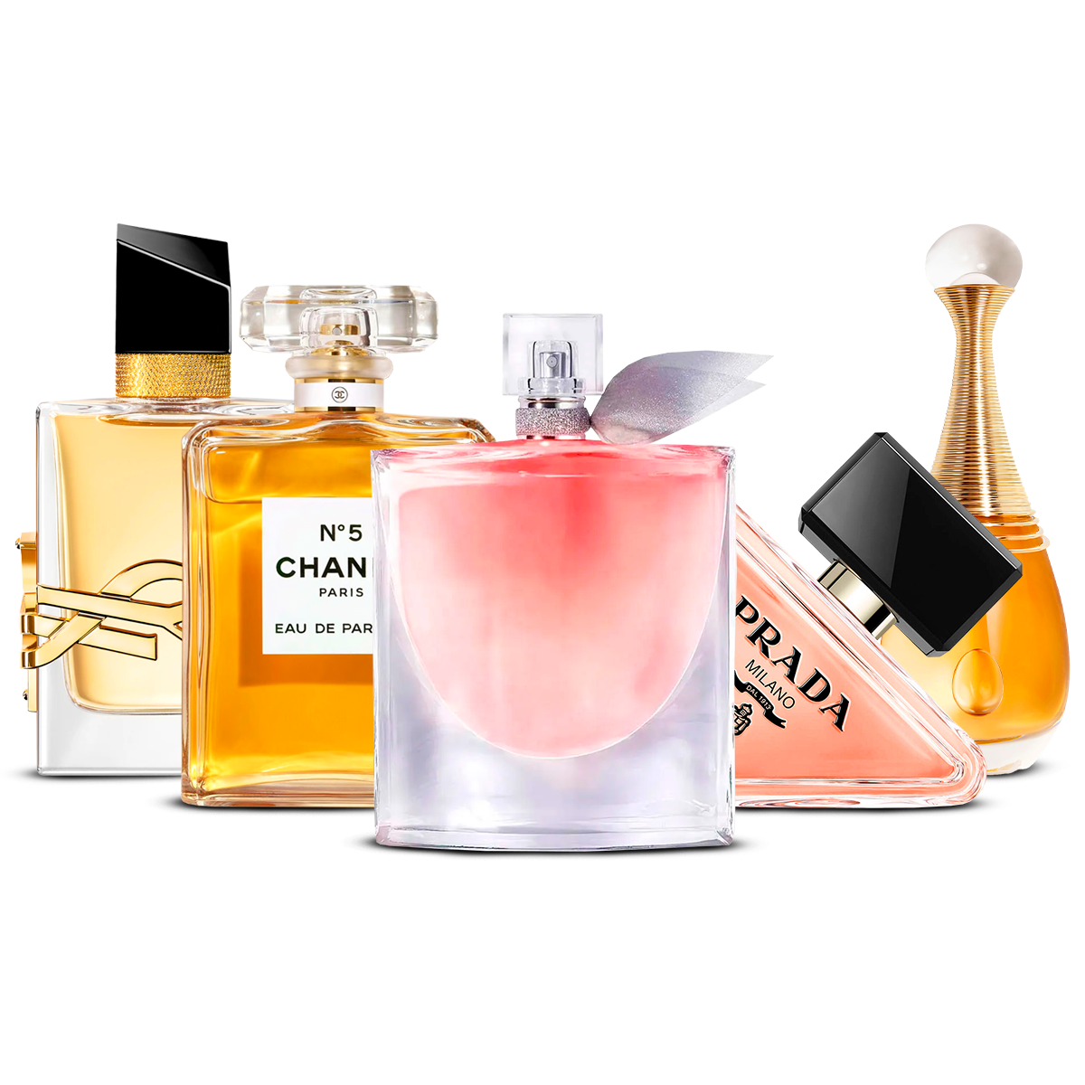 Σετ 5 Αρώματα – Yves Saint Laurent Libre, Chanel Nº5, La Vie Est Belle, Prada Paradoxe και J'adore  [100 ml έκαστο]