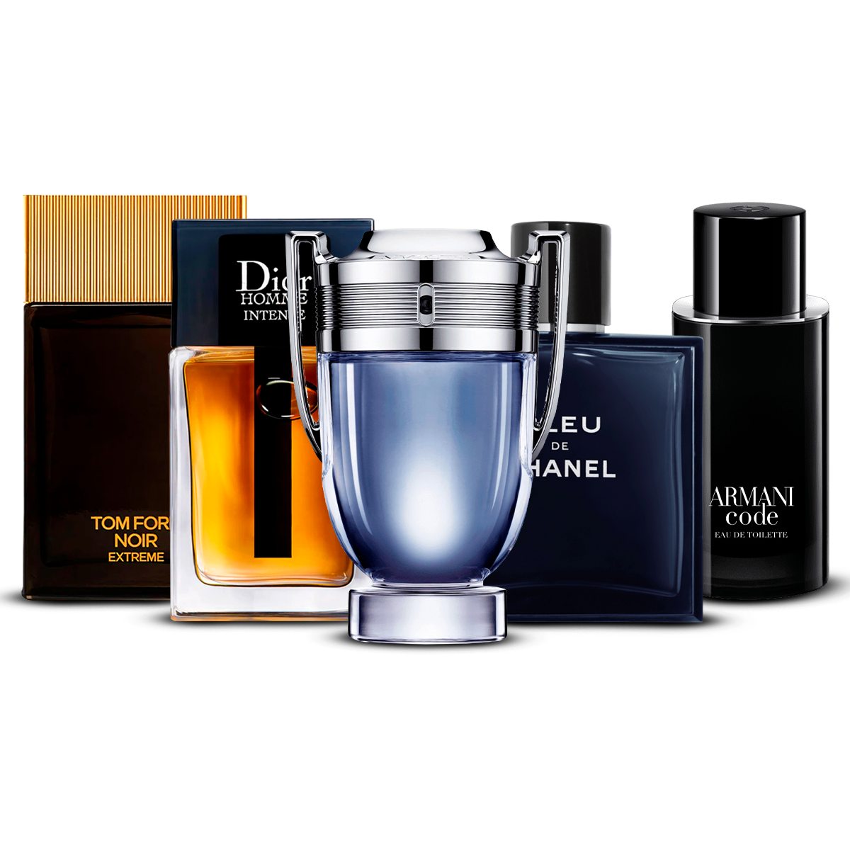 Σετ 5 Αρώματα  – Tom Ford Noir Extrême, Dior Homme Intense, Invictus, Bleu de Chanel και Armani Code [100 ml έκαστο]