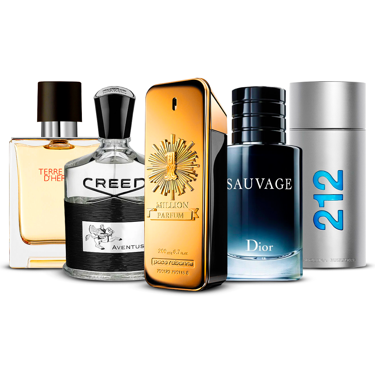 Σετ 5 Αρώματα  – Terre d'Hermès, Creed Aventus, 1 Million, Sauvage και 212 Men  [100 ml έκαστο]