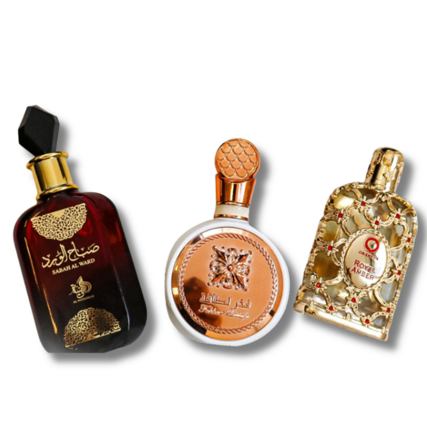 Σετ 3 Αρώματα | Sabah Al Ward 100 ml, Fakhar 100 ml, Royal Amber 100 ml