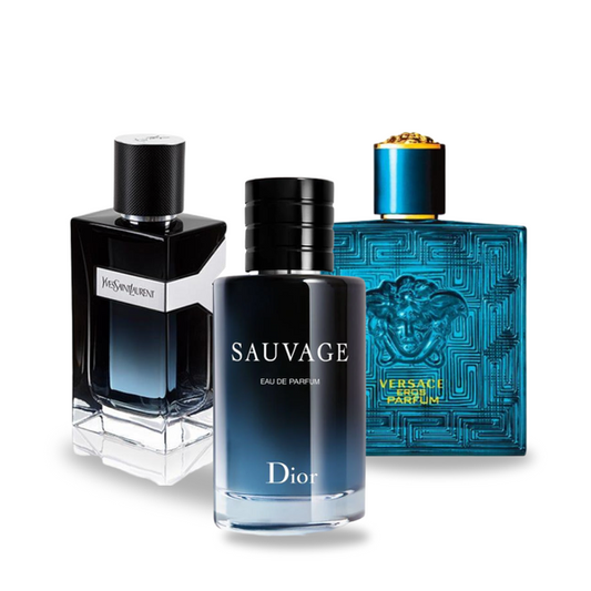 Σετ 3 Αρώματα |  Dior SAUVAGE, Yves Saint Laurent Y MEN, Versace EROS 100 ml