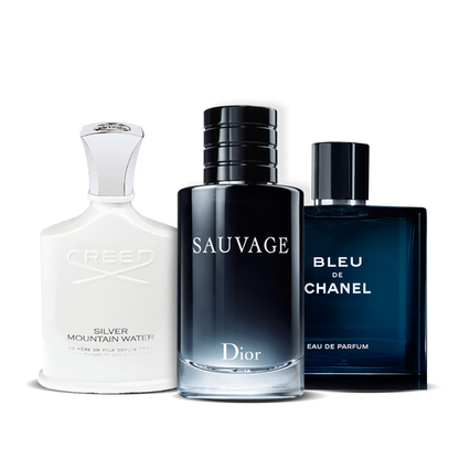 Σετ 3 Αρώματα | Creed Silver + Sauvage Dior + Bleu de Chanel 100 ml